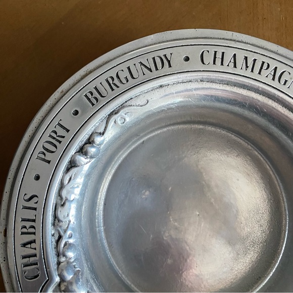 Wilton Armetale Wine Bottle Coaster Wines Grapes Pewter Style Trinket Dish - Picture 2 of 8